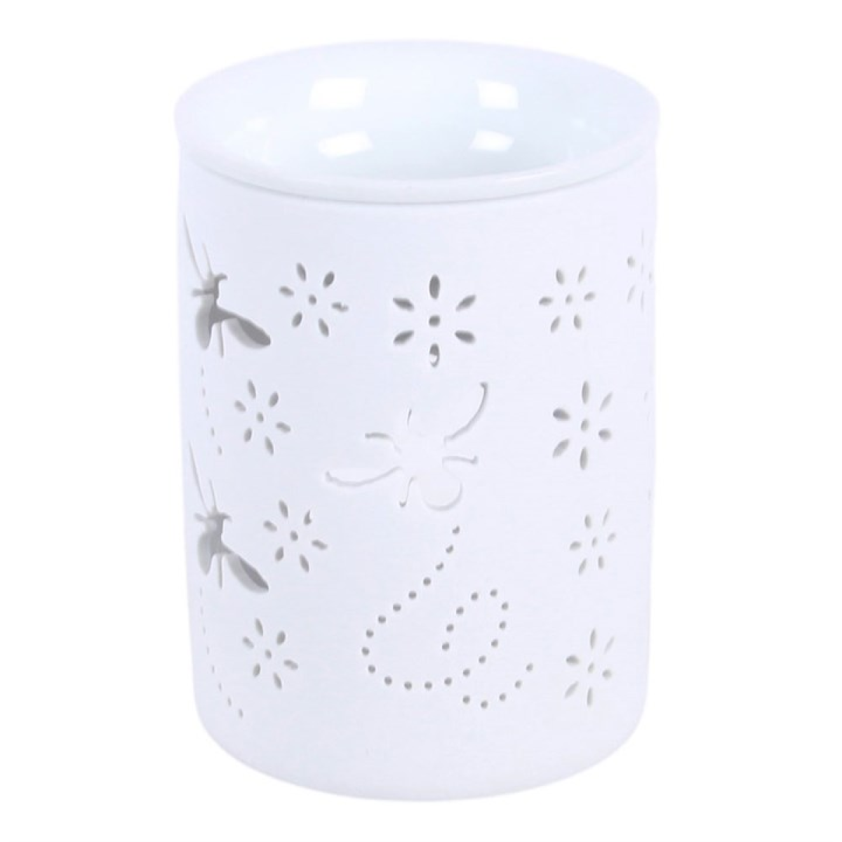 White Bee and Flower Cut Out Oil Burner